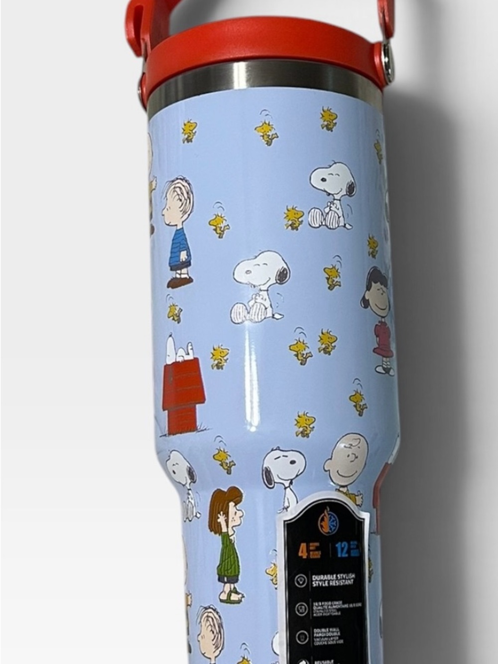 Peanuts Snoopy Blue Insulated Tumbler with Red Handle